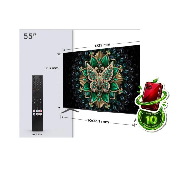 TCL 55C69K - 55" 4K Ultra HD Display QD-Mini LED Sistema Google TV Dolby Vision IQ & Atmos
