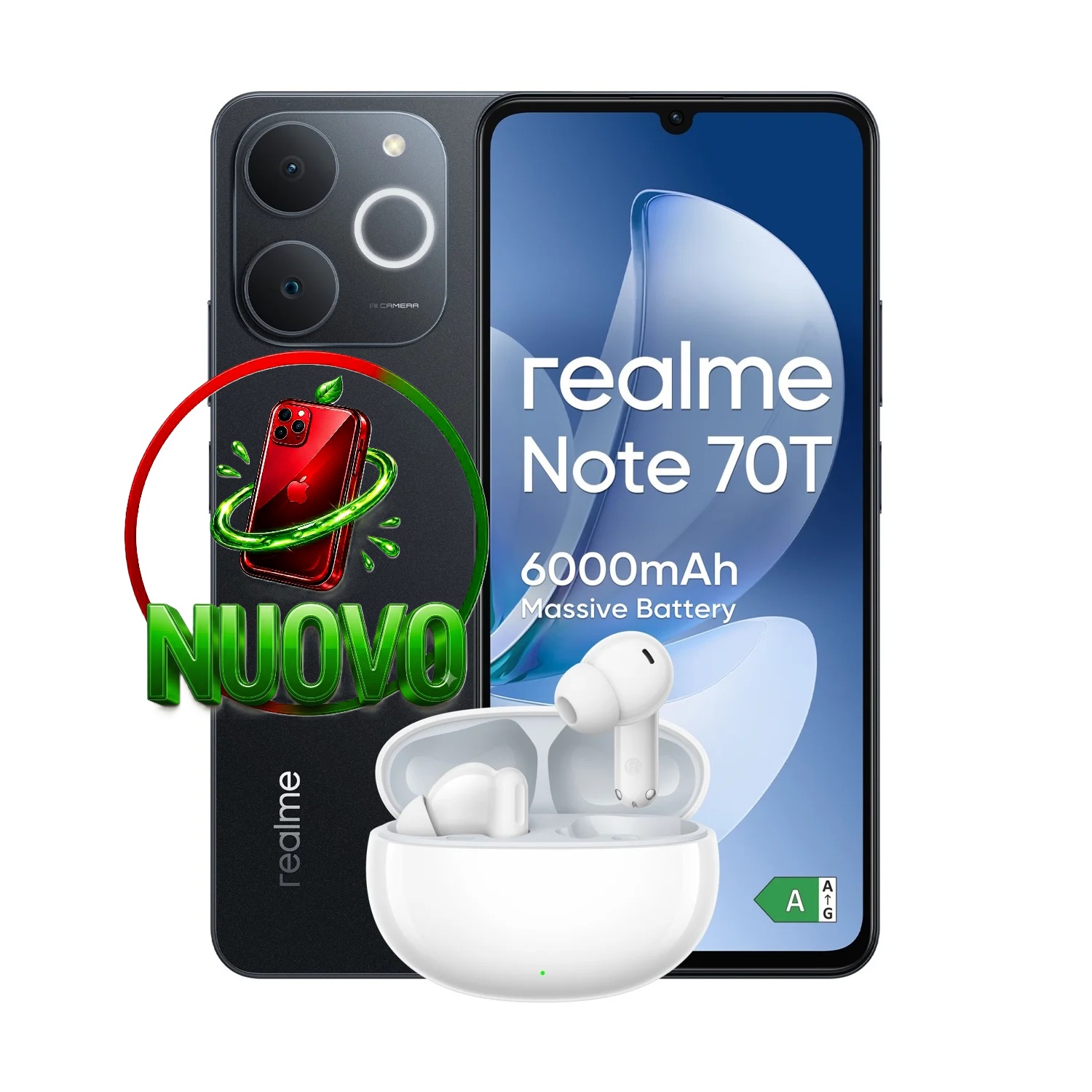 REALME Note 70T (256GB) + Buds - Black